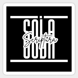 Sola Scriptura white logo design typography Magnet